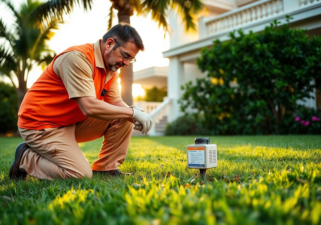 Technicien installant une station Sentri*Tech